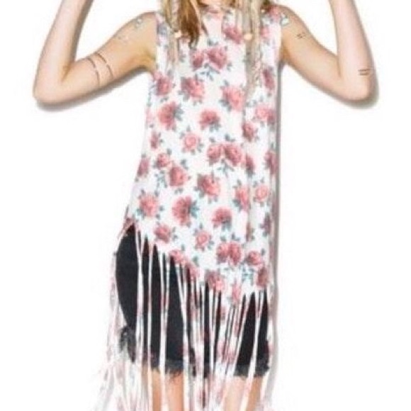 ⚡️FLASH SALE!✨ 🤠🌹Wildfox Boho Roses and Stripes Fringed Tunic in Size Small! S - Picture 5 of 6